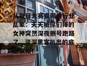 从每日大赛官网看行业乱象：天天被你们捧的女神突然深夜删号跑路了，资深黑客扒出的底层数据！